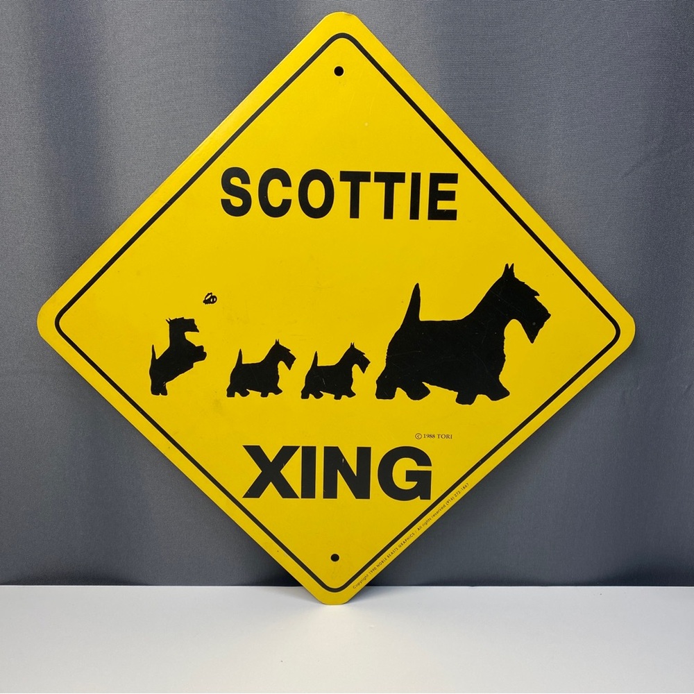 Yellow Scottie Dog Crossing Sign
